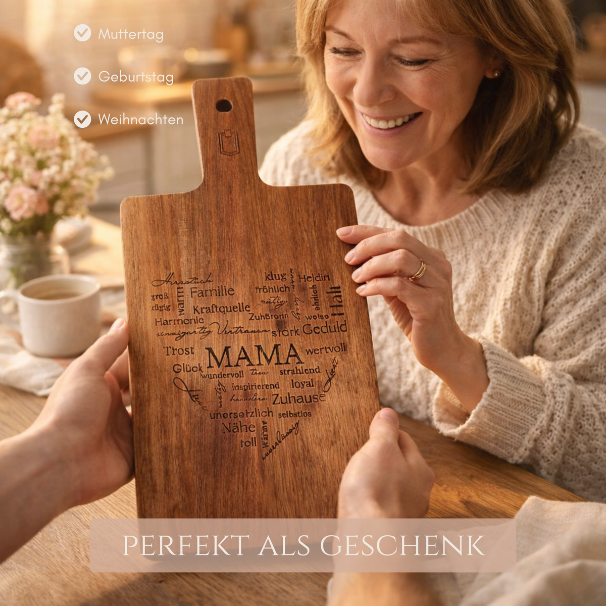 Schneidebrett MAMA - aus hochwertigem Akazienholz