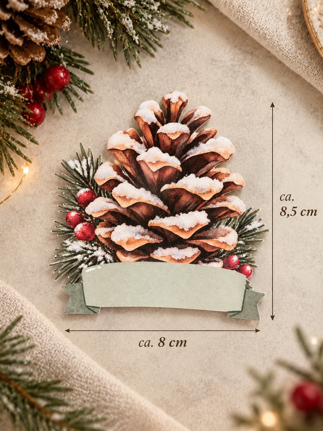 Tannenzapfen Tischkärtchen - für die Weihnachtstafel
