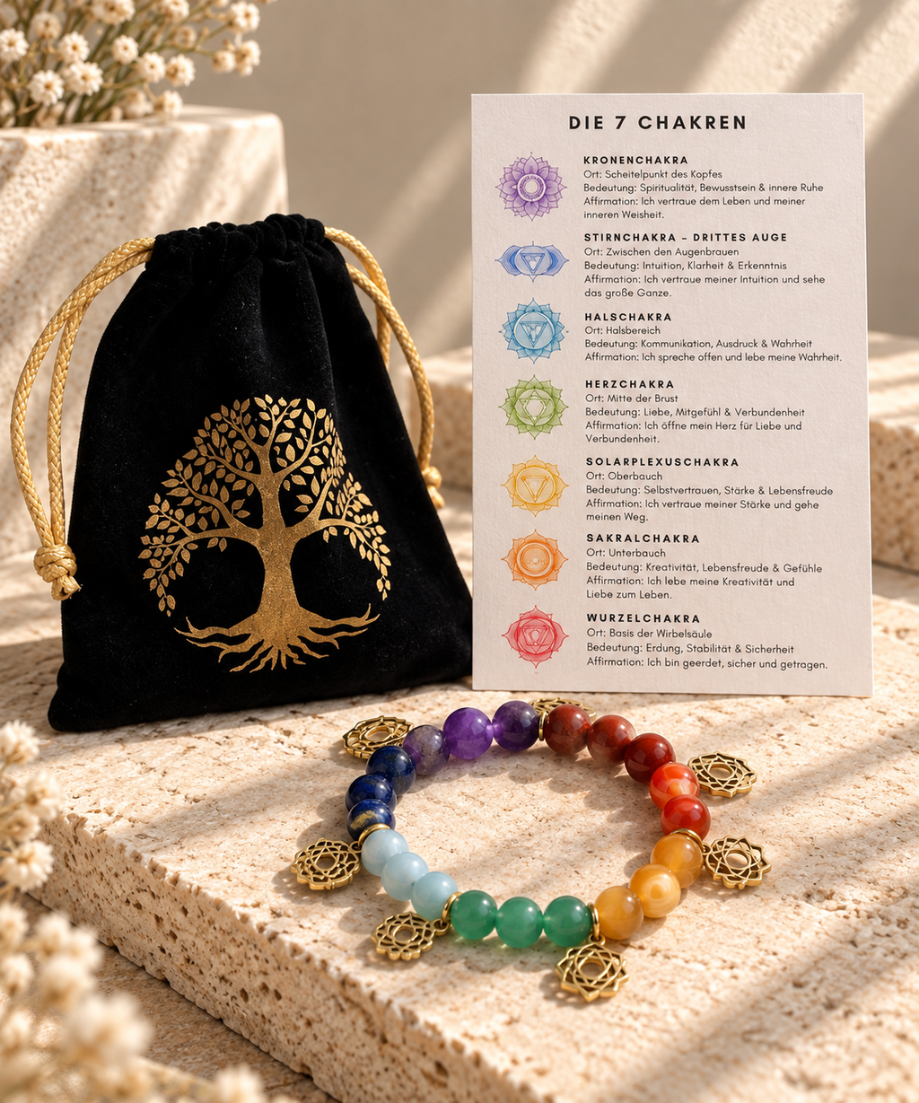 7 Chakren - Armband mit Charms