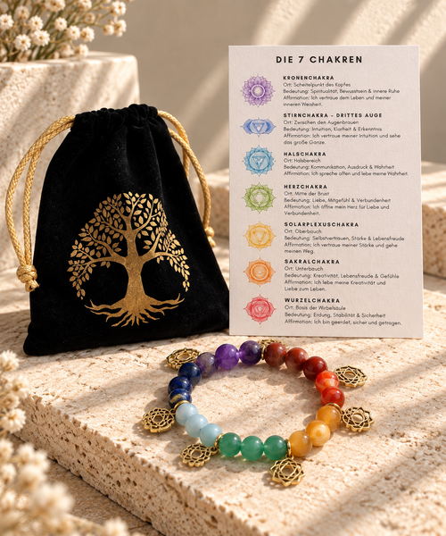 7 Chakren - Armband mit Charms