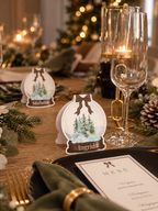 Schneekugel Tischkärtchen - für die Weihnachtstafel