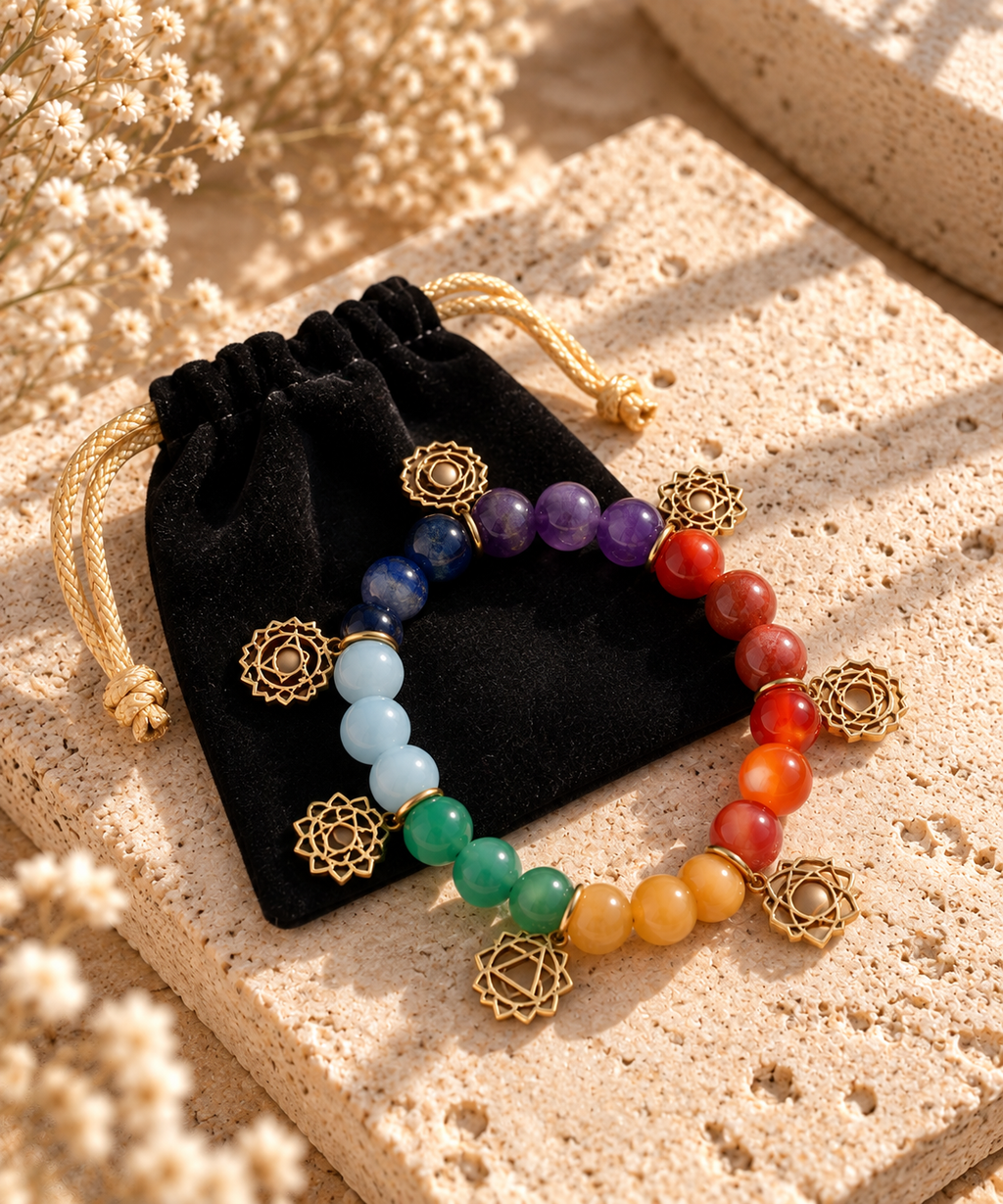 7 Chakren - Armband mit Charms