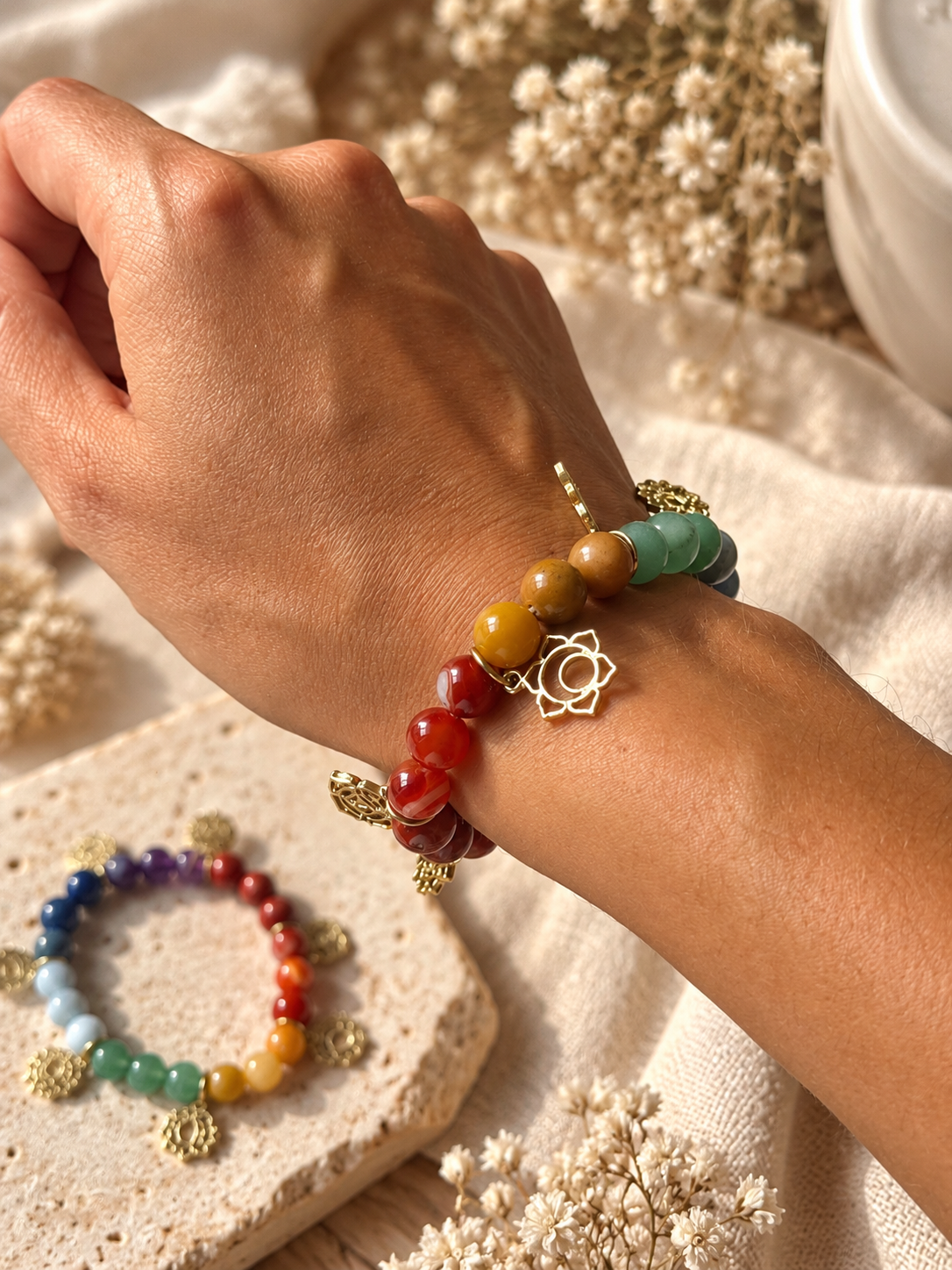 7 Chakren - Armband mit Charms