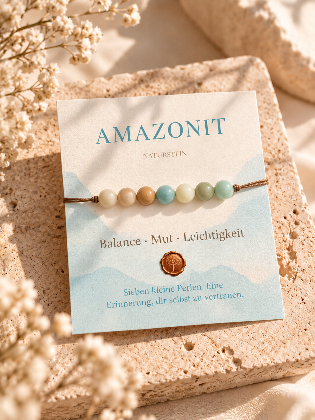 Leichtigkeit - mit echten Amazonitperlen