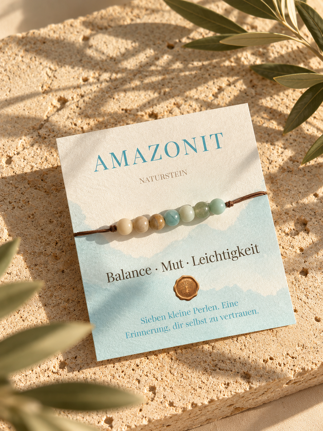 Leichtigkeit - mit echten Amazonitperlen