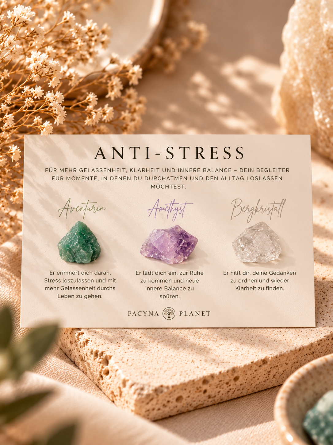Anti-Stress - mit Amethyst, Bergkristall und Aventurin