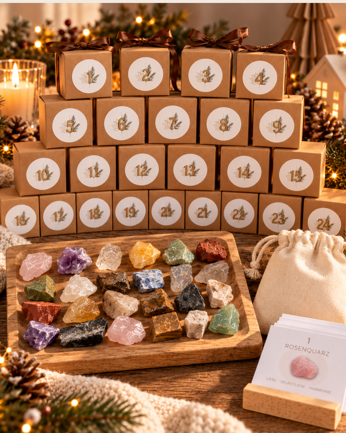 Kristall Adventskalender - Rohsteine aus aller Welt