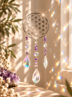 Sonnenfänger Amethyst - mit facettierten Kristallanhängern