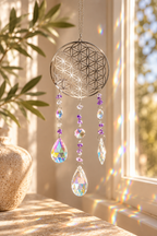 Sonnenfänger Amethyst - mit facettierten Kristallanhängern