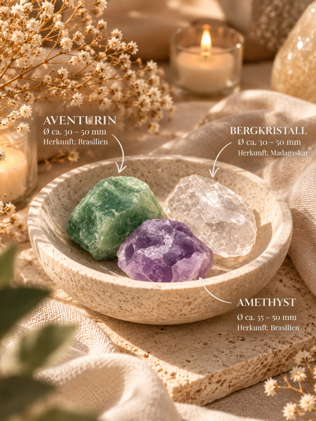 Anti-Stress - mit Amethyst, Bergkristall und Aventurin