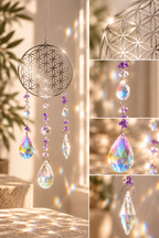 Sonnenfänger Amethyst - mit facettierten Kristallanhängern