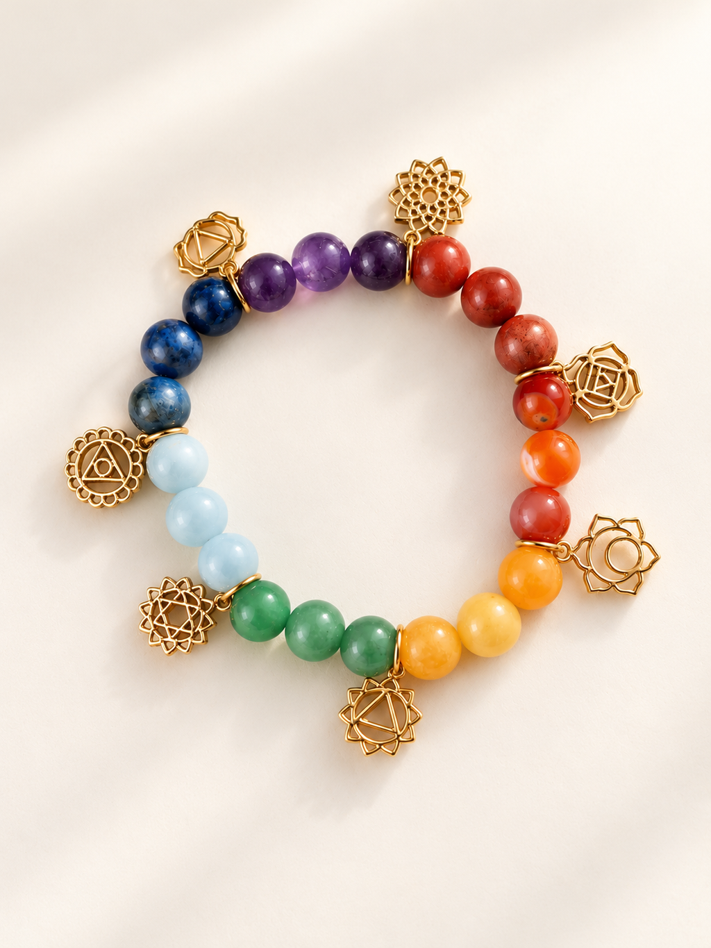 7 Chakren - Armband mit Charms