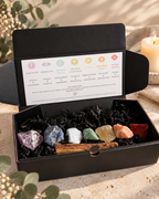 Große 7 Chakren Box – mit 7 Chakra Steinen + Palo Santo